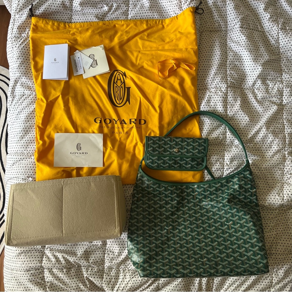 Green Goyard Goyardine Green Boheme Hobo Canvas Bag